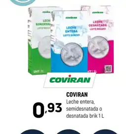 Coviran COVIRAN Leche entera, semidesnatada o desnatada brik oferta