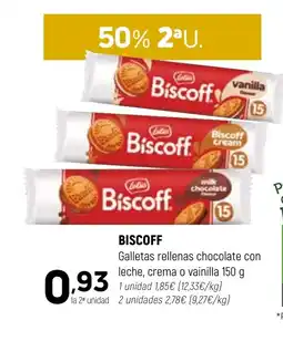 Coviran BISCOFF Galletas rellenas chocolate con leche, crema o vainilla oferta