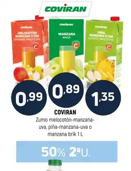 Coviran COVIRAN Zumo melocotón-manzana- uva, piña-manzana-uva o manzana brik oferta