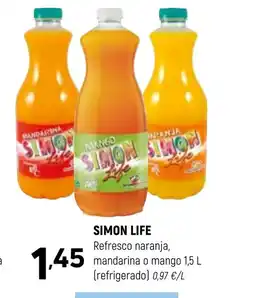 Coviran SIMON LIFE Refresco naranja mandarina o mango oferta