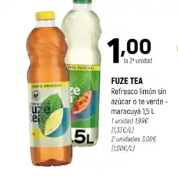 Coviran FUZE TEA Refresco limón sin azúcar o te verde - maracuyá oferta