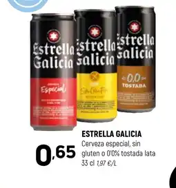 Coviran ESTRELLA GALICIA Cerveza especial, sin gluten o 0'0% tostada lata oferta