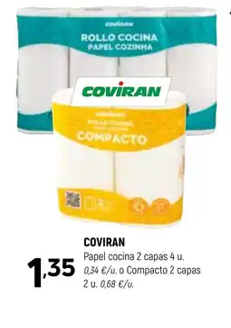 Coviran COVIRAN Papel cocina 2 capas 4 u oferta