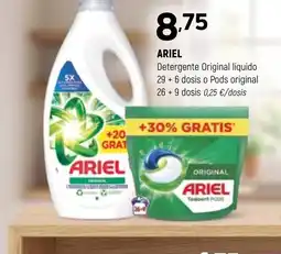 Coviran ARIEL Detergente Original líquido 29 +6 dosis o Pods original 26 +9 dosis oferta