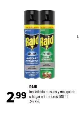 Coviran RAID Insecticida moscas y mosquitos u hogar e interiores oferta