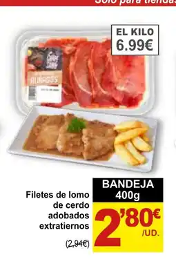 SPAR Filetes de lomo de cerdo adobados extratiernos oferta