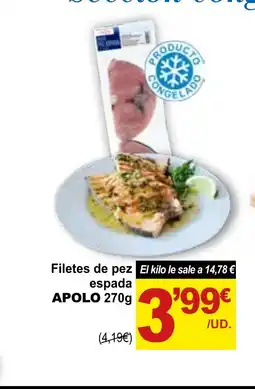 SPAR APOLO Filetes de pez espada oferta