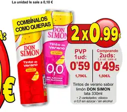 SPAR DON SIMON Tintos de verano sabor limón oferta