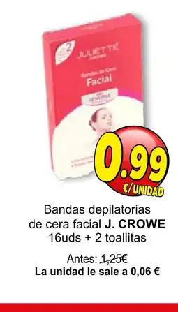 SPAR J. CROWE Bandas depilatorias de cera facial oferta
