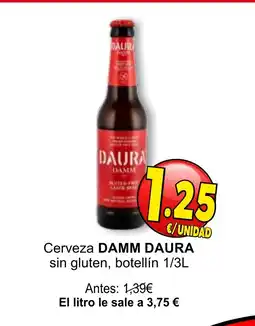 SPAR DAMM DAURA Cerveza sin gluten, botellín oferta