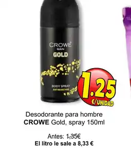 SPAR CROWE Desodorante para hombre oferta