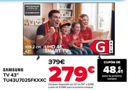 Carrefour SAMSUNG Tv 43" tu43u7025fkxxc oferta