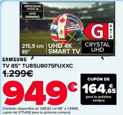 Carrefour SAMSUNG Tv 85" tu85u8075fuxxc oferta