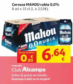 Alcampo Mahou Cerveza oferta