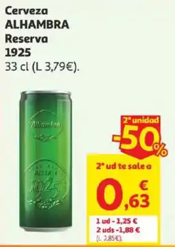Alcampo Alhambra Cerveza Reserva 1925 oferta