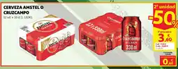 Alcampo Amstel o Cruzcampo cerveza oferta