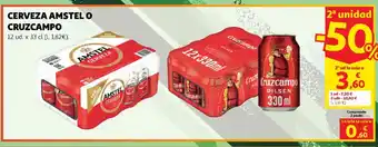 Amstel o Cruzcampo cerveza