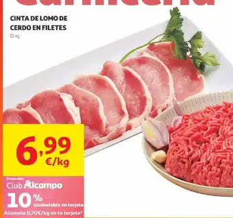 Alcampo Cinta de lomo de cerdo en filetes oferta