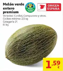 Alcampo Melón verde entero premium oferta