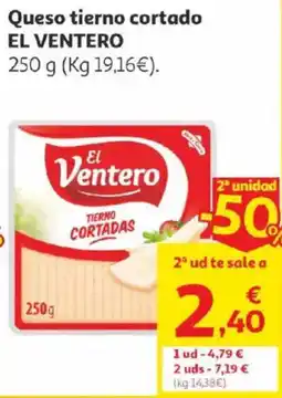 Alcampo El Ventero Queso tierno cortado oferta