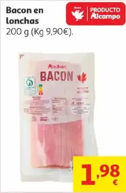 Alcampo Bacon en lonchas oferta