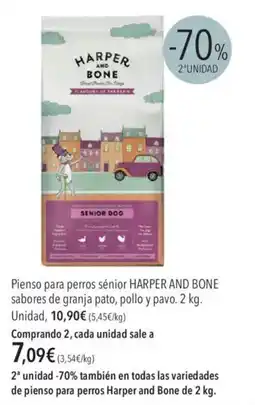 El Corte Inglés Harper And Bone Pienso para perros sénior sabores de granja pato, pollo y pavo oferta