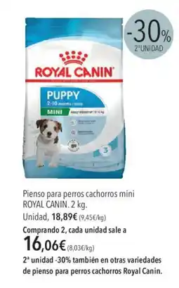 El Corte Inglés Royal Canin Pienso para perros cachorros mini oferta