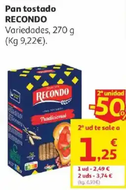 Alcampo Recondo Pan tostado oferta