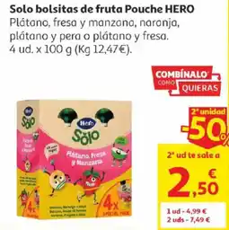 Alcampo HEro Solo bolsitas de fruta Pouche oferta