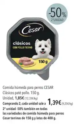 El Corte Inglés Cesar Comida húmeda para perros Clásicos paté pollo oferta
