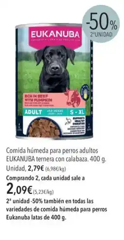 El Corte Inglés Eukanuba Comida húmeda para perros adultos ternera con calabaza oferta