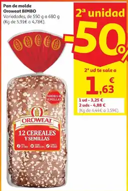 Alcampo Bimbo Pan de molde Oroweat oferta