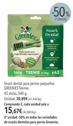 El Corte Inglés Greenies Snack dental para perros pequeños oferta