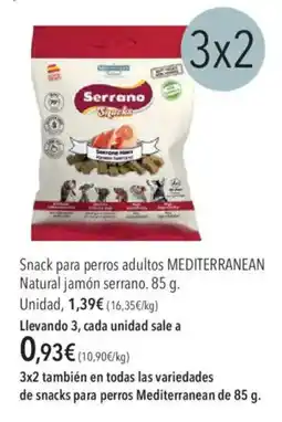 El Corte Inglés Mediterranean Snack para perros adultos natural jamón serrano oferta