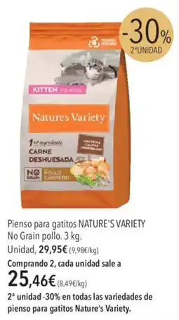 El Corte Inglés Nature'S Variety Pienso para gatitos No Grain pollo oferta