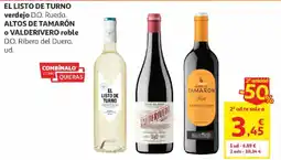 Alcampo El listo de turno verdejo d.o. rueda. altos de tamarón 。 valderivero roble do. ribera del duero. oferta