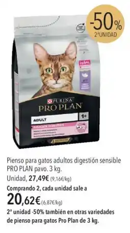 El Corte Inglés Pro Plan Pienso para gatos adultos digestión sensible oferta