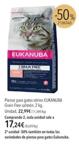 El Corte Inglés Eukanuba Pienso para gatos sénior Grain Free salmón oferta