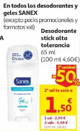 Alcampo Sanex En todos los desodorantes y geles oferta