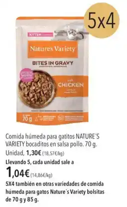 El Corte Inglés Nature's Variety Comida húmeda para gatitos bocaditos en salsa pollo oferta