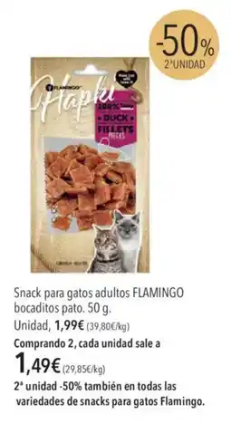 El Corte Inglés Flamingo Snack para gatos adultos bocaditos pato oferta