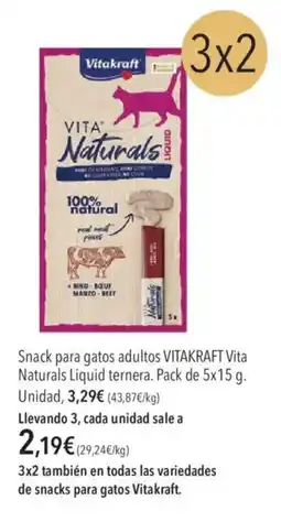 El Corte Inglés Vitakraft Snack para gatos adultos Vita Naturals Liquid ternera oferta