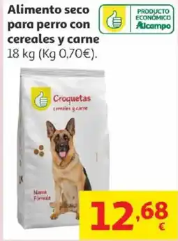 Alcampo Alimento seco para perro con cereales y carne oferta