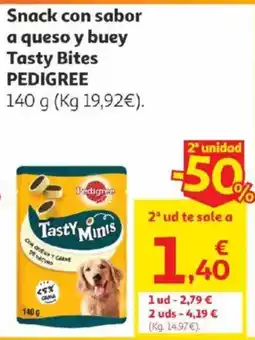 Alcampo Pedigree Snack con sabor a queso y buey Tasty Bites oferta