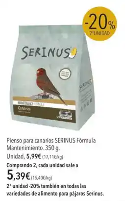 El Corte Inglés Serinus Pienso para canarios Fórmula Mantenimiento oferta