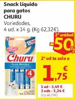 Alcampo Churu Snack líquido para gatos oferta