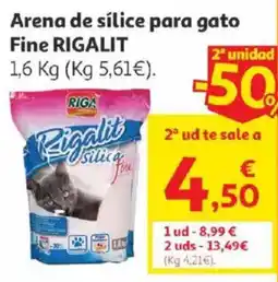Alcampo Rigalit Arena de sílice para gato Fine oferta