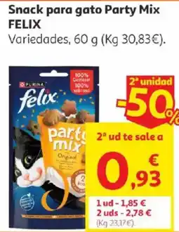 Alcampo Felix Snack para gato Party Mix oferta