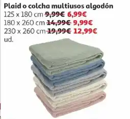Alcampo Plaid o colcha multiusos algodón oferta
