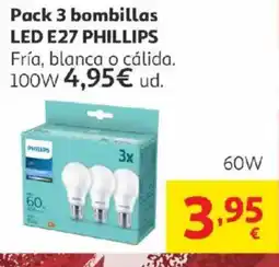 Alcampo Philips Pack 3 bombillas led e27 oferta